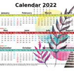 12 Printable Yearly 2022 Calendar With Holidays Watercolor Premium