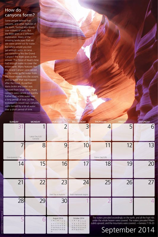 2014 Creation Calendar with Answers Just In Time For Christmas 