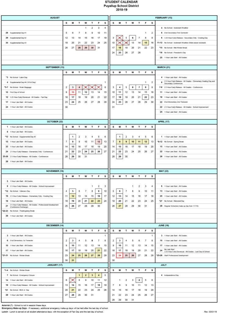 2016 2017 Traditional Calendar Wake County Public School Intended 