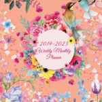 2019 2023 Weekly Monthly Planner Pretty Flowers Orange Cover 8 5 X