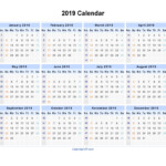 2019 Calendar Blank Printable Calendar Template In PDF Word Excel