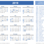 2019 Calendar Templates And Images