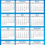 2019 Yearly Calendar Printable Yearly Calendar Template Printable