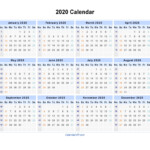 2020 Calendar Blank Printable Calendar Template In PDF Word Excel