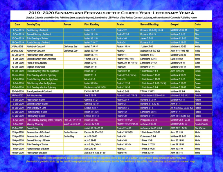 Lcms Church Year Calendar 2023 Printable - YearlyCalendars.net