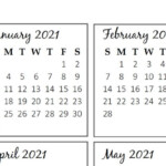 2021 Mini Yearly Calendar Printable Template PDF Etsy