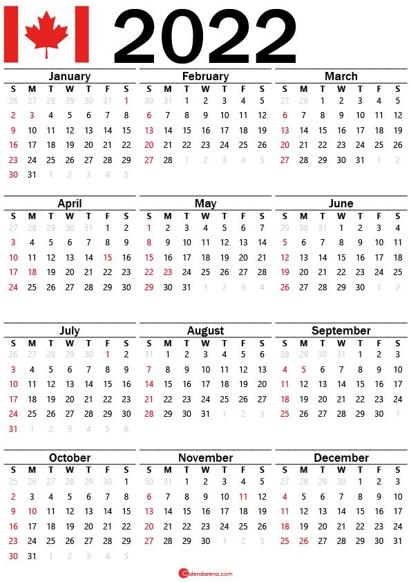 2022 Calendar With Weeks Numbers Canada In 2021 Calendar Yearly 
