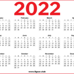 2022 Free Printable US Calendars Horizontal Printable Calendars