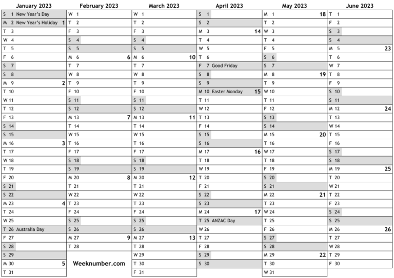 Printable Financial Year Calendar 2023 18 Australia - YearlyCalendars.net