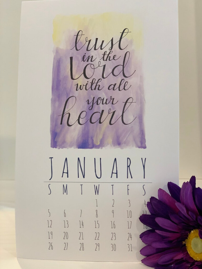 2023 Hand Lettered Bible Verse Watercolor Calendar 1 Etsy