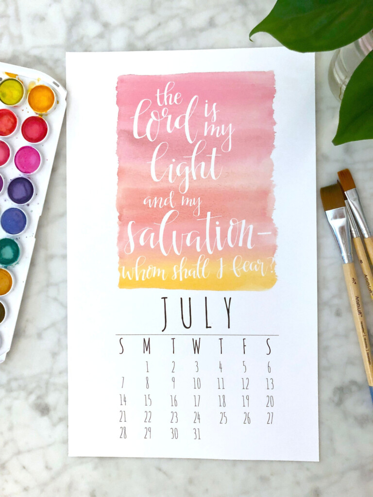 2023 Hand Lettered Bible Verse Watercolor Calendar 2 Etsy