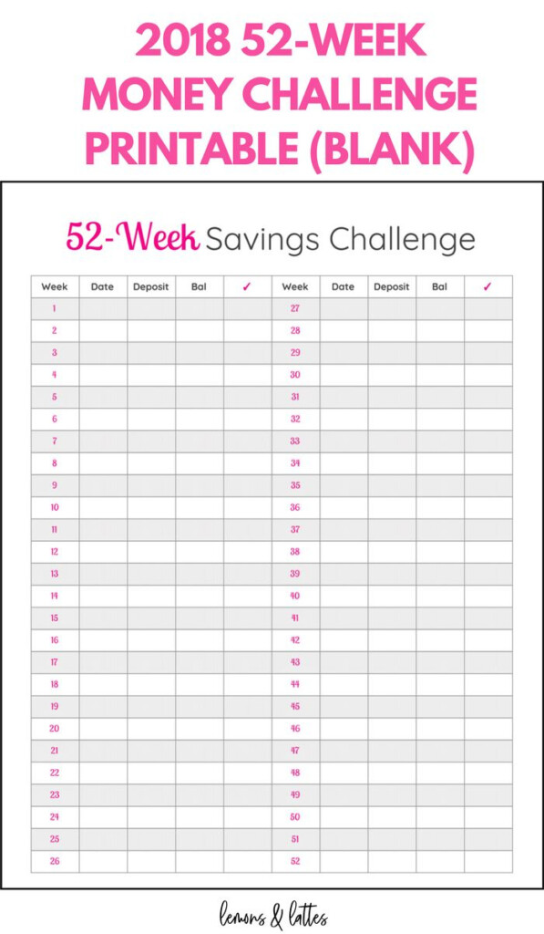 52 Week Money Challenge Printable 2022 52 Week Money Saving Challenge 
