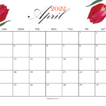 April 2022 Calendar Cute Floral Templates