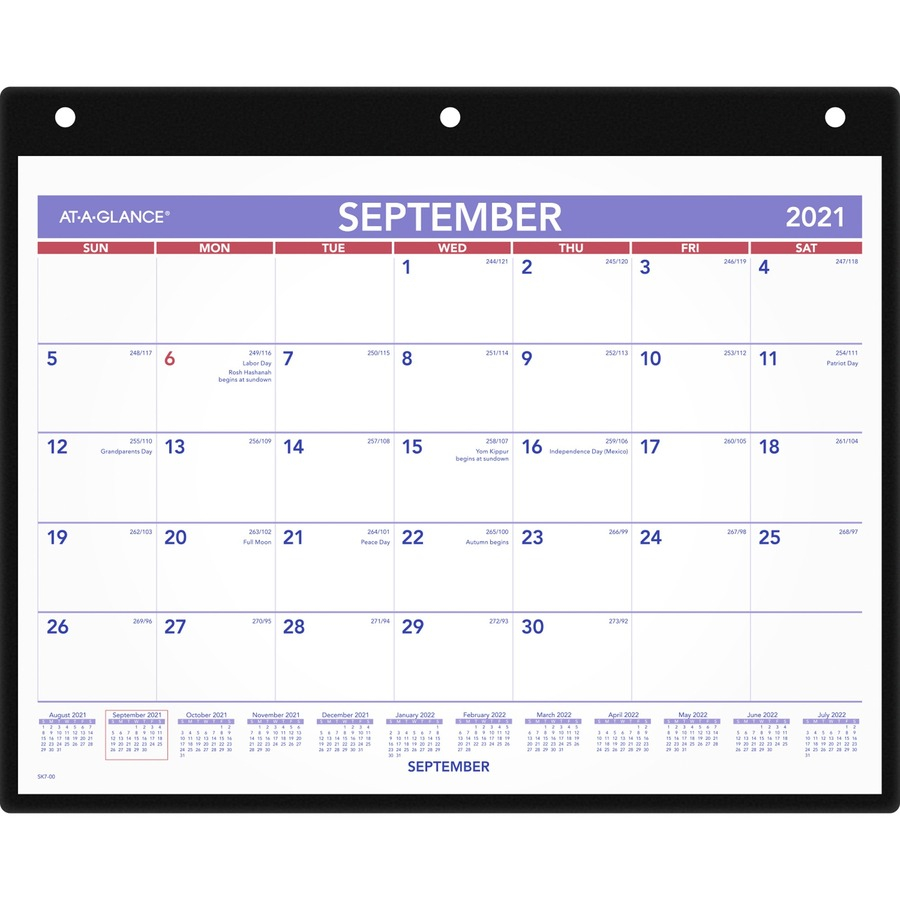 At A Glance Academic Monthly Desk Wall Calendar With Poly Holder 