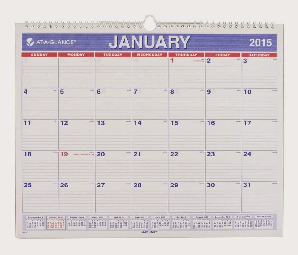AT A GLANCE Monthly Wall Calendar 2015 Best Calendars For 2016
