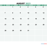 August 2023 Calendars Calendar Quickly