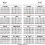 Blank 2021 2022 Calendar Free Academic Calendar Template