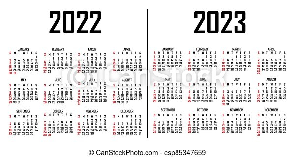 Calendar 2022 2023 The Week Begins On Sunday Simple Calendar Template 