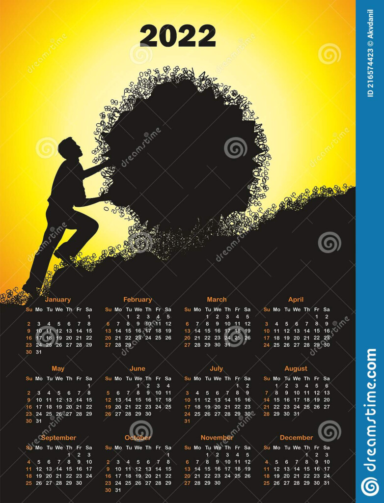 Calendar 2022 2023 Vector Template Lettering Calendar Memphis Style 