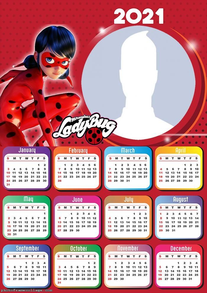Calendar The Miraculous Ladybug 2021 Ladybug Calendar Miraculous