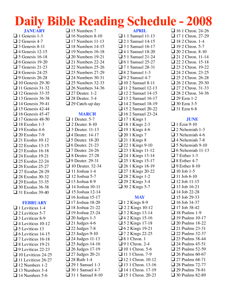 Daily Bible Reading Schedule Printable Read Bible Bible Reading 