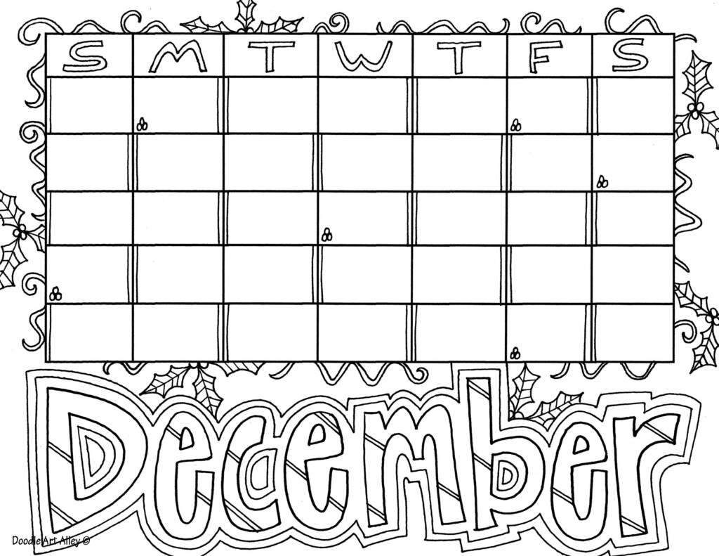 December Coloring Pages DOODLE ART ALLEY