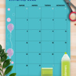 Download Printable Blue Monthly Birthday Calendar PDF