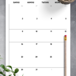 Download Printable Minimal Monthly Calendar PDF