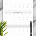 Download Printable Quarterly Calendar Template PDF