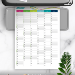 Download Printable Two Pages Vertical Calendar PDF