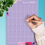 Download Printable Violet Monthly Birthday Calendar PDF