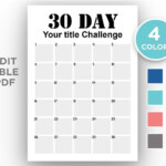 Editable 30 Day Challenge Tracker PDF Planner Insert Etsy New Zealand