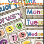 Editable Calendar Pieces Days Of Week Months Wood Watercolor Decor