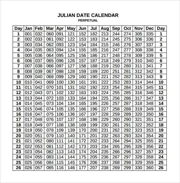 FREE 10 Sample Julian Calendar Templates In PDF