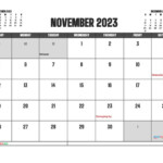 Free November 2023 Printable Calendar 3 Month Calendar In 2021