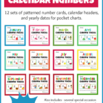 Free Pocket Chart Calendar Card Set For The Entire Year Free