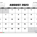 Free Printable August 2023 Calendar 12 Templates