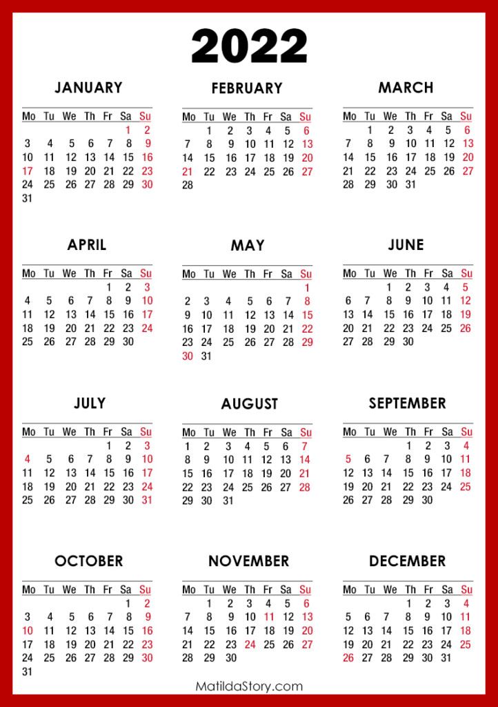 Free Printable Calendars With Holidays 2022 PRINTABLE CALENDAR 2023