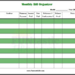 FREE Printable Monthly Bill Organizer Bill Organization Bill