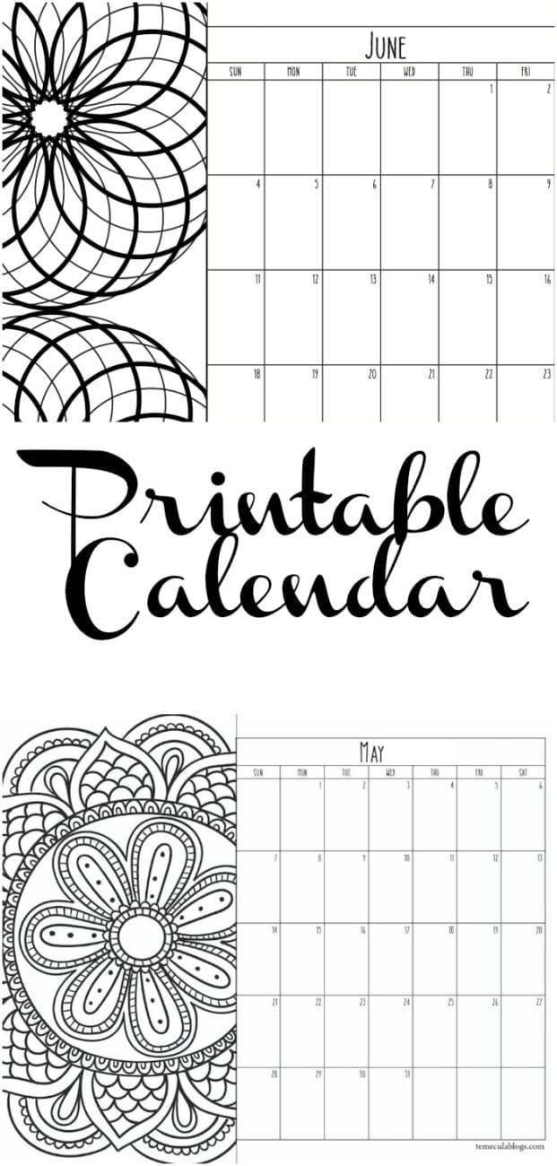 Year At A Glance Monthly Calendar Free Printable