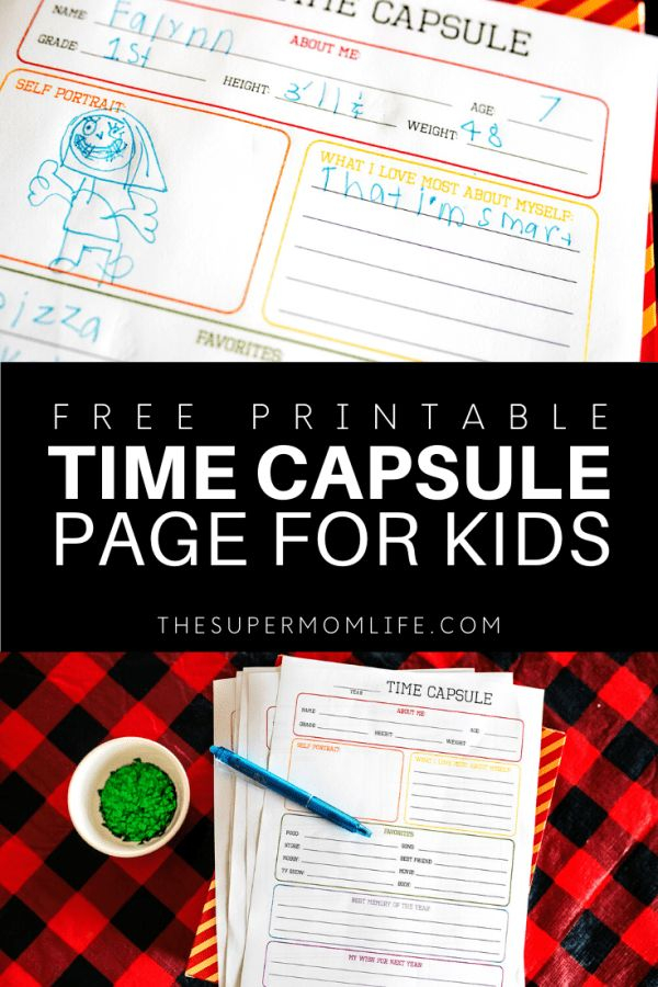 Free Printable Time Capsule Page To Create A Keepsake Ornament In 2020 