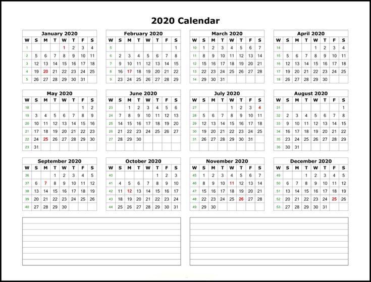 Incredible 2020 Calendar With Date Boxes And Holidays Free Printable ...