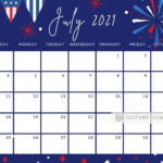 July Calendar 2022 Independence Day 4th Of July US National Holiday
