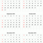 July To December 2023 Printable Calendar Six Months Per Page