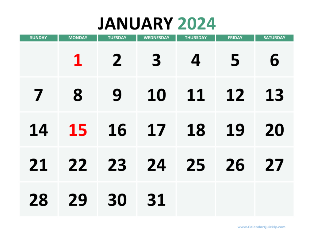 Large Printable 2024 Calendar Calendar Quickly