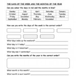 Learn The Days Of The Month Worksheets 99Worksheets