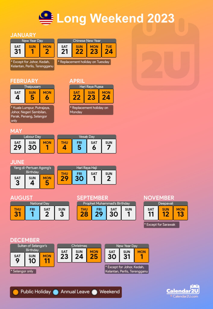 Malaysia Calendar Year 2023 Malaysia Calendar