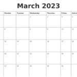 March 2023 Cute Printable Calendar
