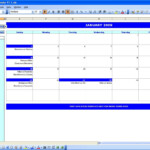 Monthly Event Calendar ExcelTemplate