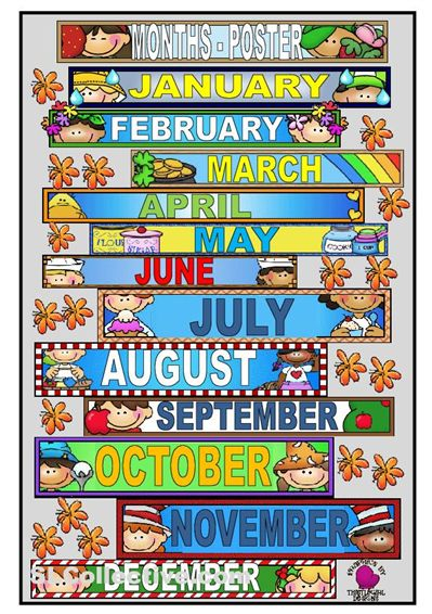 Months Of The Year Printables It S A Poster To Teach The Months Of 